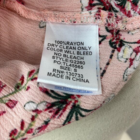 Umgee Pink Floral Dress Small Baby Doll Fairy Whimsy Goth Boho Peasant Milkmaid - Picture 13 of 13